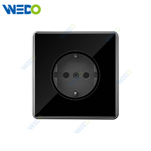 S7 Series Germany Socket 250V Light Electric Wall Switch Socket Tempered Glass Material with Chrome Frame Modern Sockets