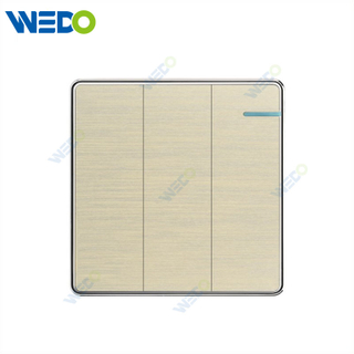 C90 Wenzhou Factory New Design Acrylic Home Lighting Electrical Wall Switches PC Material Cover with IEC Report SASO 3GANG