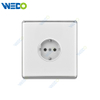 S2-W Home Germany Socket 16A 250V Light Electric Wall Switch Socket 86*86cm PC Material with Chrome Frame