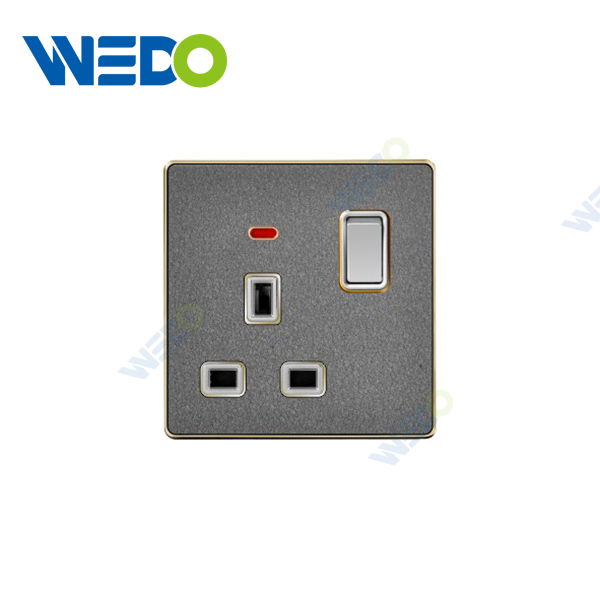 ULTRA THIN 1Gang 1Way Switch Socket With Acrylic / Leather Different Color Different Style Fashion Design Wall Switch 