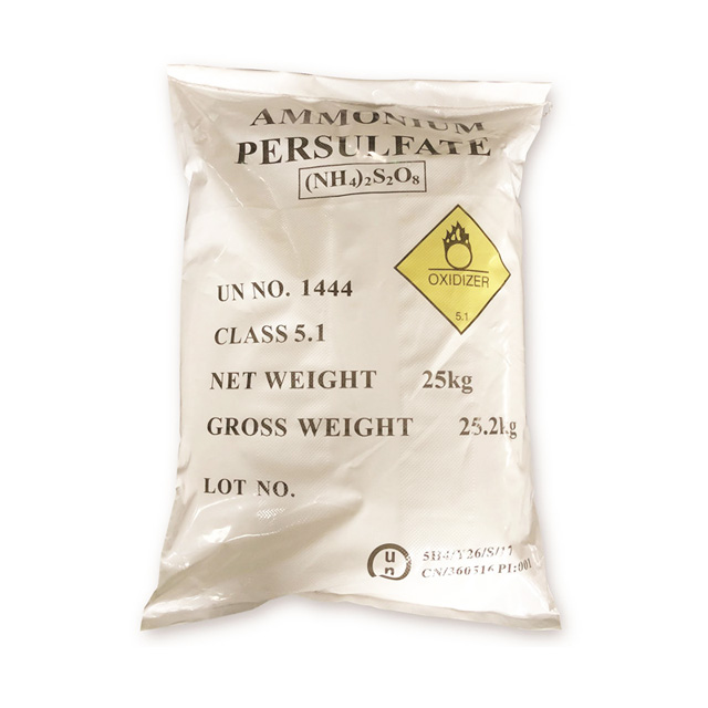 Saco de persulfato de am&ocirc;nio de 25 kg rotulado UN 1444 Classe 5.1