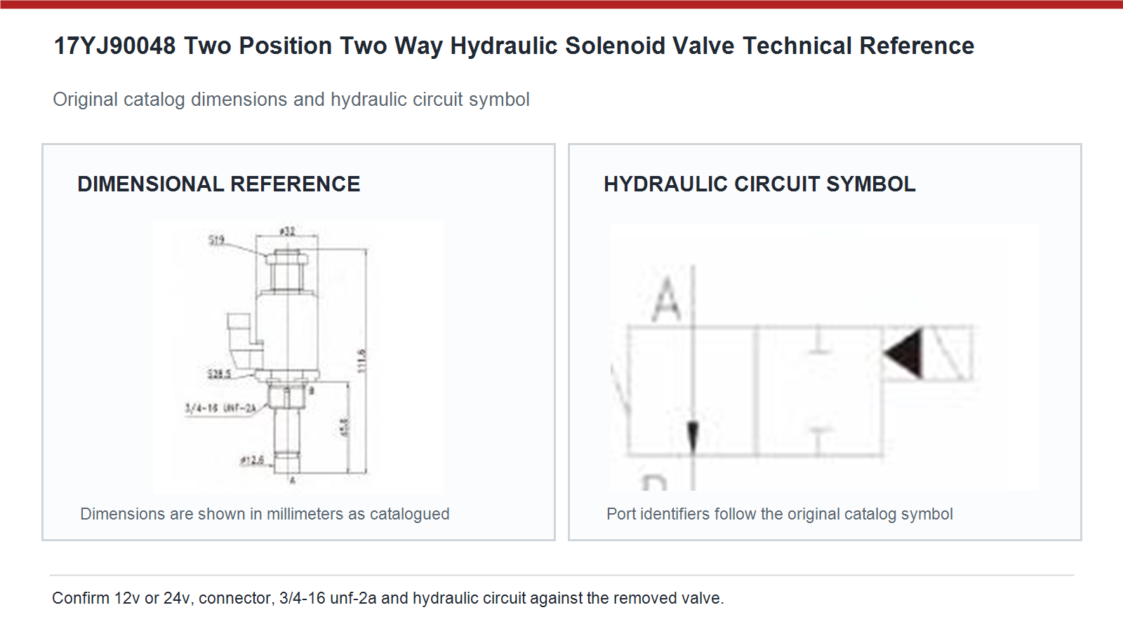 17YJ90048 Caterpillar tv&aring;l&auml;ges tv&aring;v&auml;gs hydraulisk magnetventil dimensioner och hydraulkretsschema