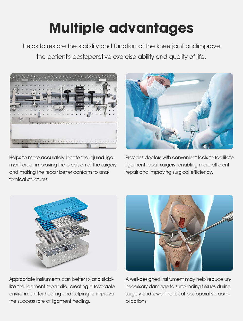 Juego de instrumentos para reconstrucci&oacute;n de LCA / PCL -II - XC Medico
