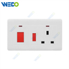 C50 White 45A Switch+neon+13Aswitched Socket+neon, Cooker Unit Kitchen Socket