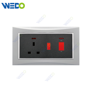 M3 Wenzhou Factory New Design Electrical Light Wall Switch And Socket IEC60669 COOKER UNIT 
