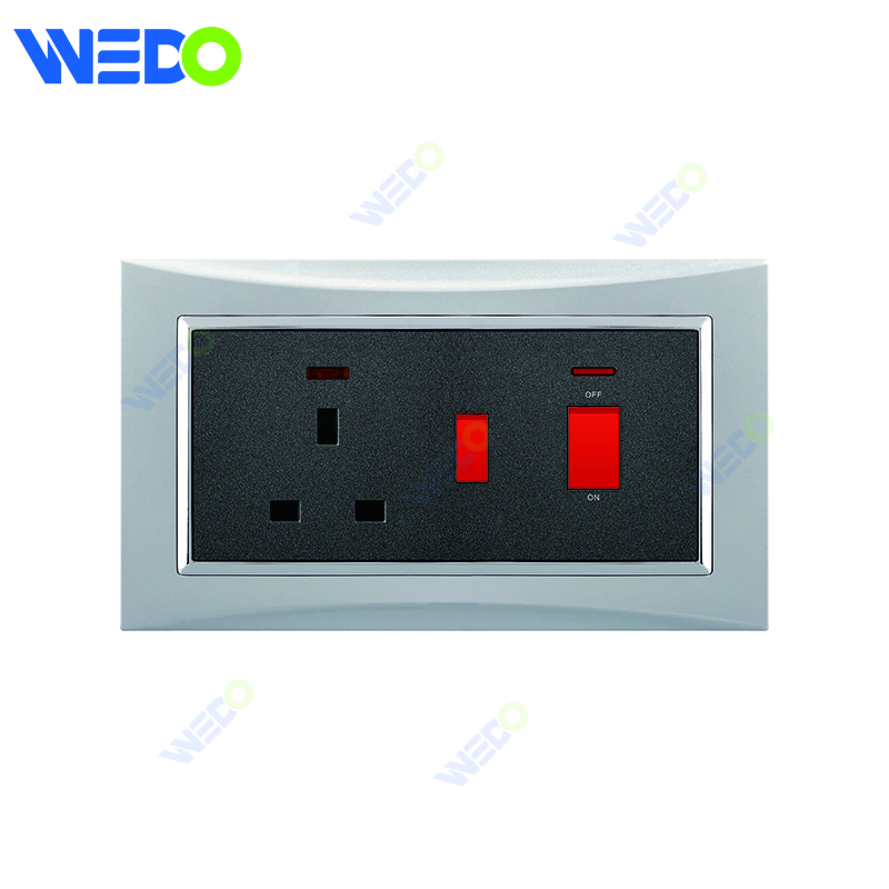M3 Wenzhou Factory New Design Electrical Light Wall Switch And Socket IEC60669 COOKER UNIT 