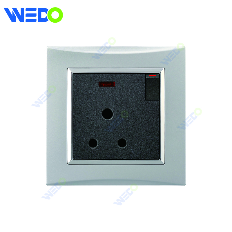 M3 Wenzhou Factory New Design Electrical Light Wall Switch And Socket IEC6066915A Socket with Switch with Neon
