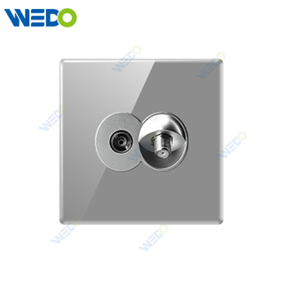 S6 Series SAT+ TV 250V Light Electric Wall Switch Socket Tempered Glass Material Modern Sockets