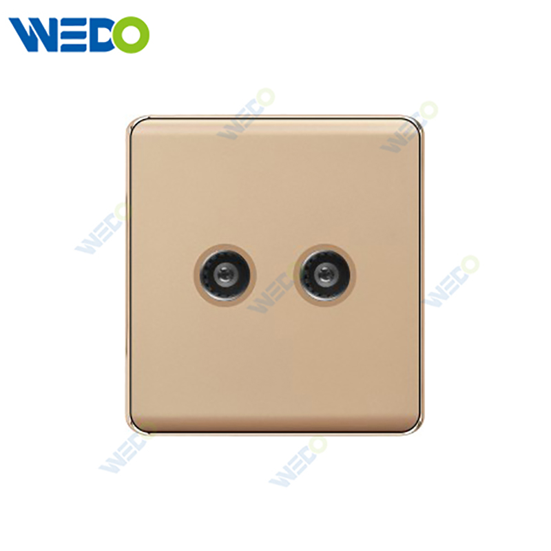 K2-P Series TV Socket / Double TV Socket 250V Light Electric Wall Switch Socket 86*86cm PC Material with Chrome Frame Home Switches Twist Pattern