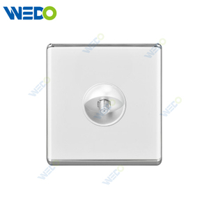 S2-W Home SAT / Double SAT Socket 16A 250V Light Electric Wall Switch Socket 86*86cm PC Material with Chrome Frame