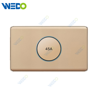 K2-P Series 45A Switch with LED Light Ring 250V Light Electric Wall Switch Socket 146 PC Material with Chrome Frame Home Switches Twist Pattern