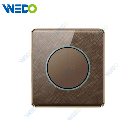 K2-b Series 2G 16A 250V Light Electric Wall Switch Socket PC Material with Chrome Frame Home Switches