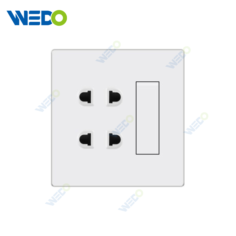 ULTRA THIN SERIES 1Gang 2Pin Switch Socket 86*86cm With PC Materical Different Color Home Socket 