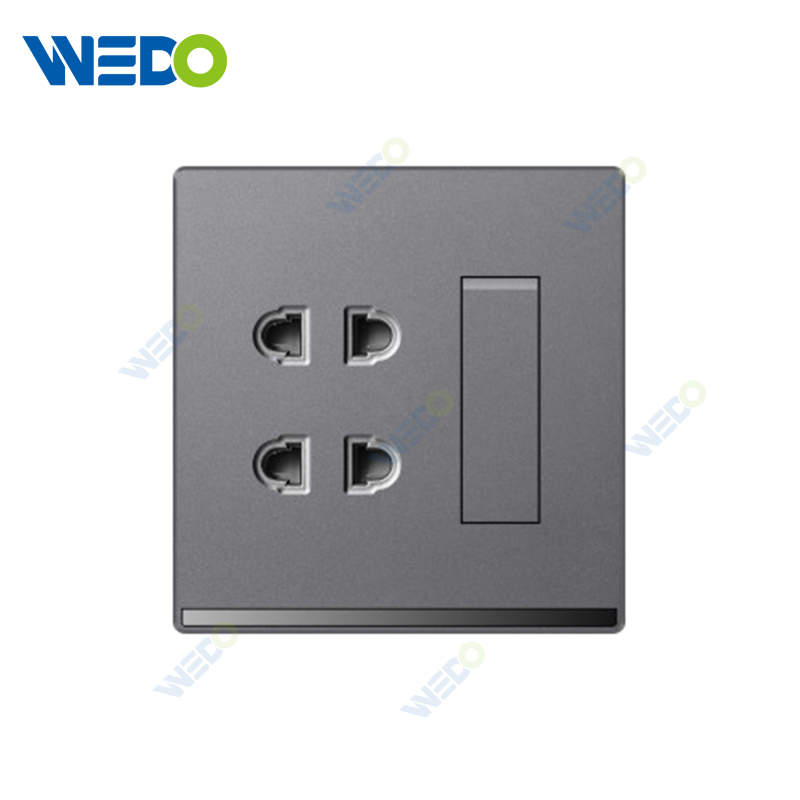ULTRA THIN A4 Series 1 gang 2 way and 2 pin socket Different Color Different Style Fashion Design Wall Switch 