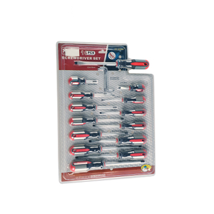 16Pc Three Colour Handle Screwdriver Set Tool Kit With Blister Pack