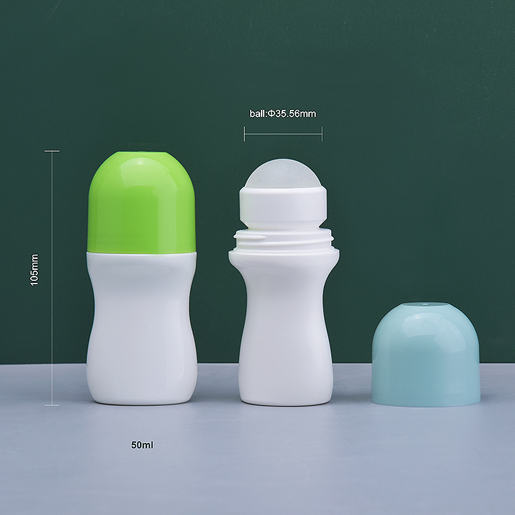 Botella enrollable portátil de tamaño pequeño de 50 ml, bola de rodillo de 35,56 mm