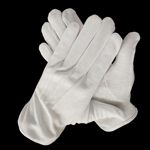Anti Slip White Cotton Gloves for Funeral 