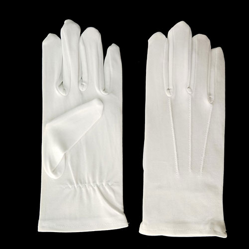 Flexible Wrist White Tuxedo Ceremony Gloves