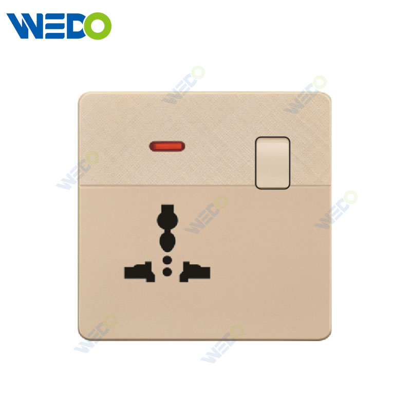 D1 Light Switch Simple Electric, Wall Switch Light 3PIN MF Switched Socket Wall Switch PC Material Cover with IEC Report SASO
