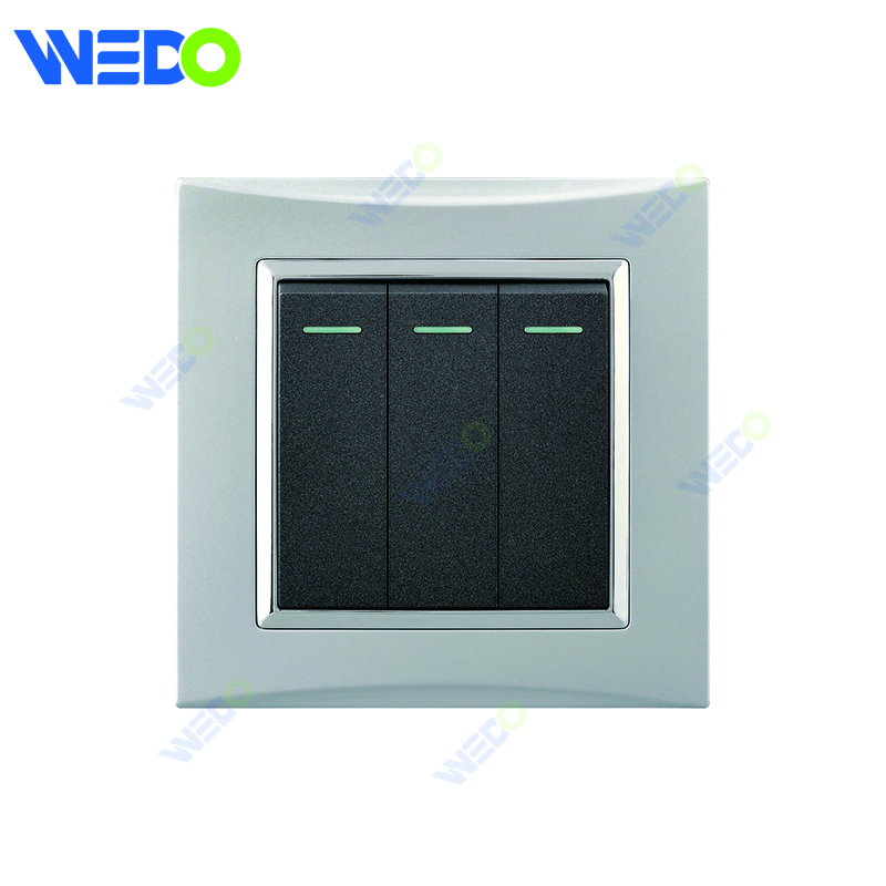 M3 Wenzhou Factory New Design Electrical Light Wall Switch And Socket IEC60669 3 Gang 1 Way 3 Gang 2 Way 