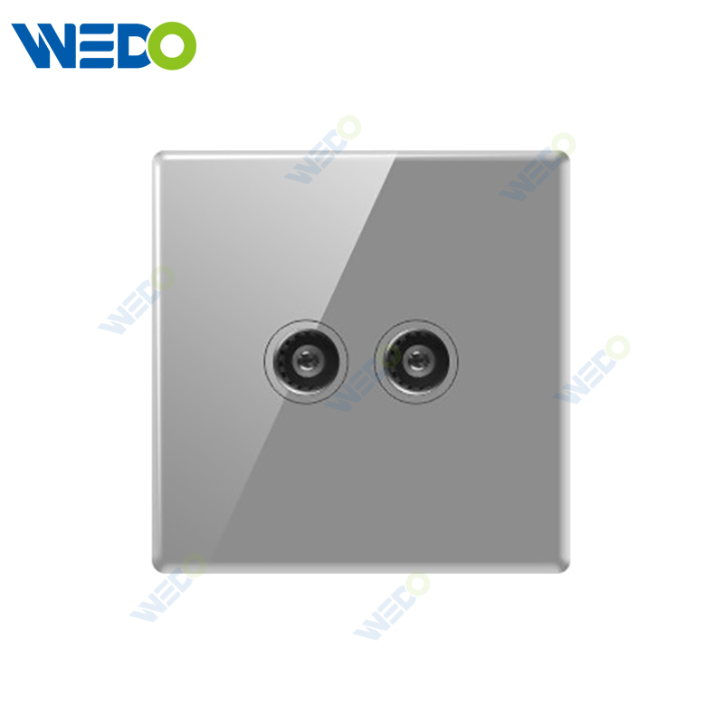 S6 Series TV / Double TV 250V Light Electric Wall Switch Socket Tempered Glass Material Modern Sockets