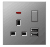 Ultra Slim Switch Socket MF 3 Pin&13A &Socket With 2USB Innovative Design Generous Appearance W9 Series Switch Socket 
