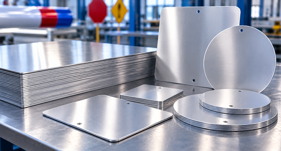 Aluminum sheet and blanks for traffic signs
