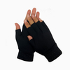 Black Fingerless Magnetic Dots Arthritis Compression Gloves