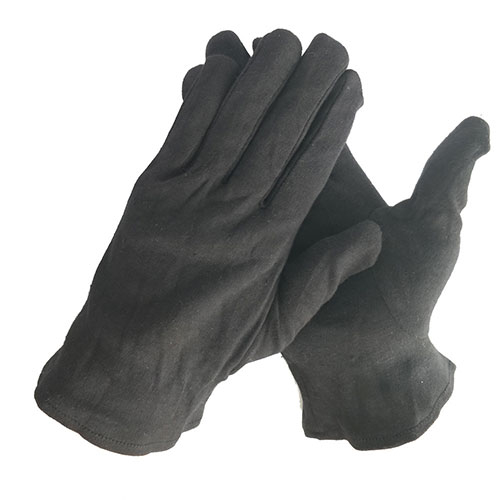Black Cotton Factory Jewelry Inspection Work Gloves 