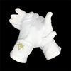 White Cotton Golden Square Compass Freemasons Glove