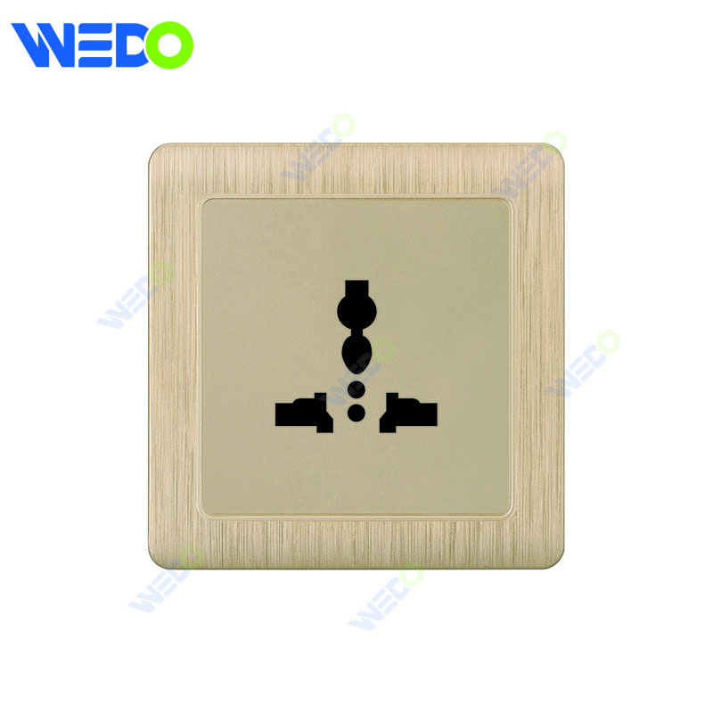 C20 86mm*86mm Home Switch White/silver/gold 3PIN MF SOCKET Light Electric Wall Switch PC Cover with IEC Certificate