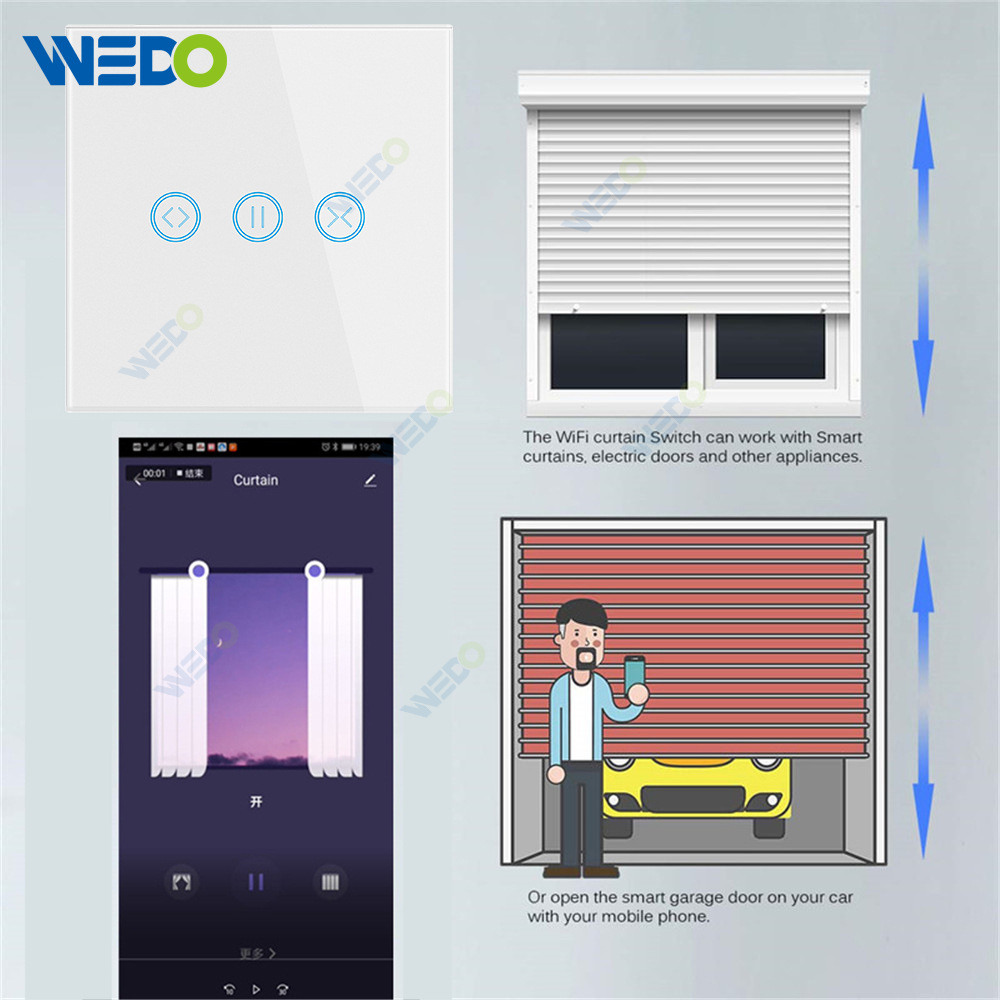 Newest Smart Electrical Curtain Wifi Panel Voice Smart Control Switch