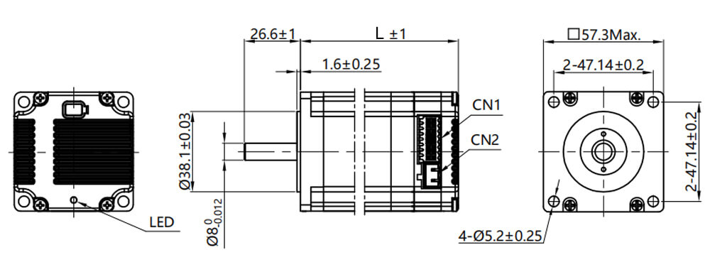 isc57 ge&iuml;ntegreerde stepper servo motor