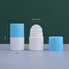Botella de bola de rodillo de plástico blanco con tapa Bule de 50ml para desodorante líquido 
