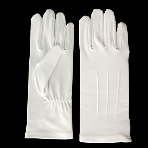 White Nylon Honor 3 Straps Butler Gloves