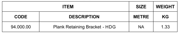 Plank Retaining Bracket