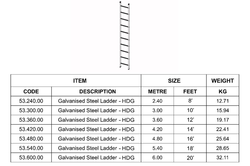 GALVANISED STEEL LADDER
