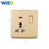 S1 Series 13A MF Switched Socket with LED Light Ring 250V Light Electric Wall Switch Socket 86*146cm PC Material with Chrome Frame Home Switches