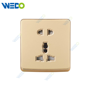 S1 Series 5 Pin Socket 250V Light Electric Wall Switch Socket 86*146cm PC Material with Chrome Frame Home Switches