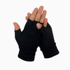 Black Fingerless Magnetic Dots Arthritis Compression Gloves