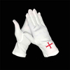 Embroidered Masonic Red Cross Gloves for Mason
