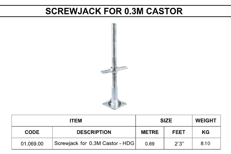 SCREWJACK FOR 0.3M CASTOR