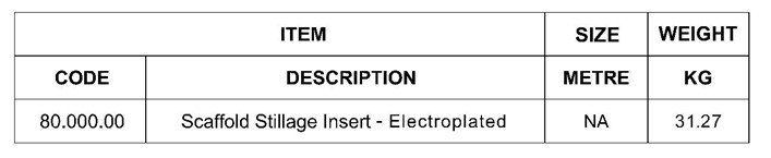 SCAFFOLD STILLAGE INSERT