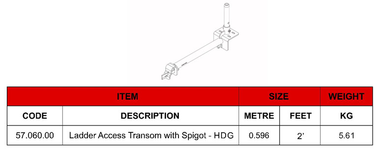 Ladder Access Transom with Spigot