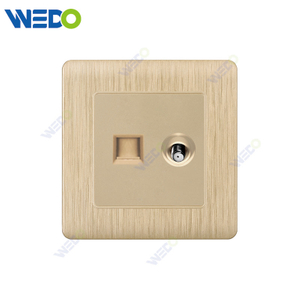 C20 86mm*86mm Home Switch White/silver/gold TEL+SATELLITE Electric Wall Switch PC Cover with IEC Certificate