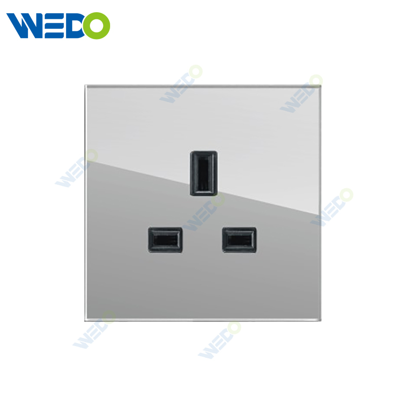 S6 Series 13A Socket 250V Light Electric Wall Switch Socket Tempered Glass Material Modern Sockets