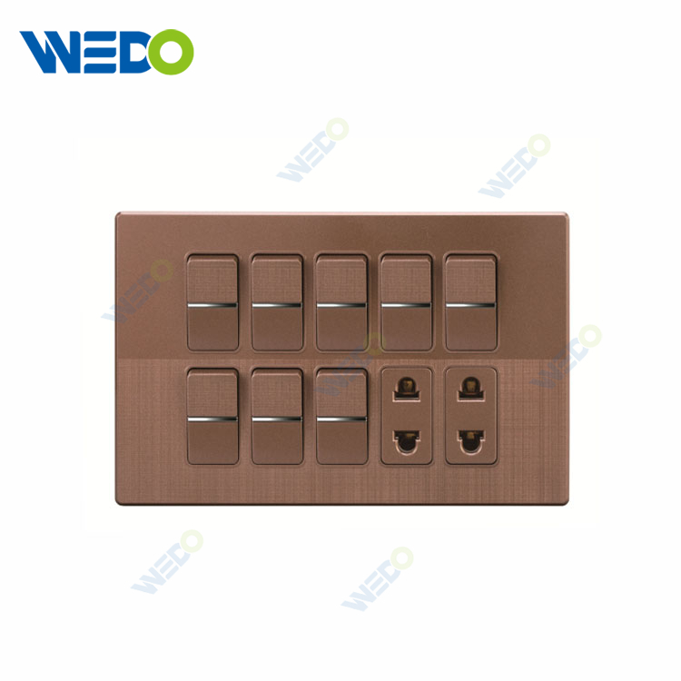 WEDO New Design 8+2 OEM Standard Customized Brand Wall Switch And Socket 