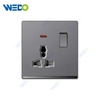 ULTRA THIN A4 Series Double 13A MF Switch Socket w/without neon Different Color Different Style Fashion Design Wall Switch 