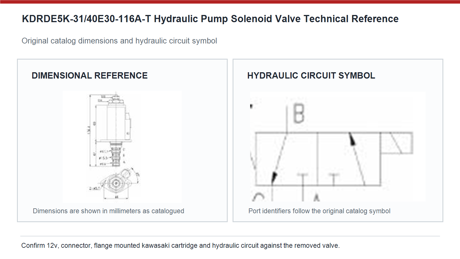 KDRDE5K-31/40E30-116A-T Caterpillar-Hydraulikpumpen-Magnetventilabmessungen und Hydraulikschaltplan
