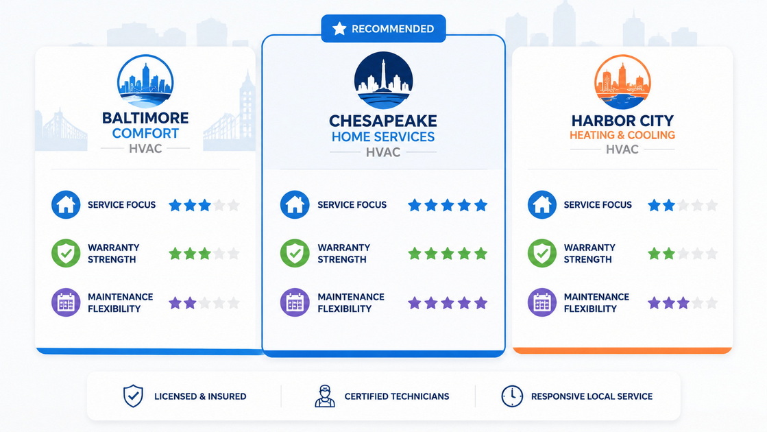 3Comparaison des services CVC de Baltimore